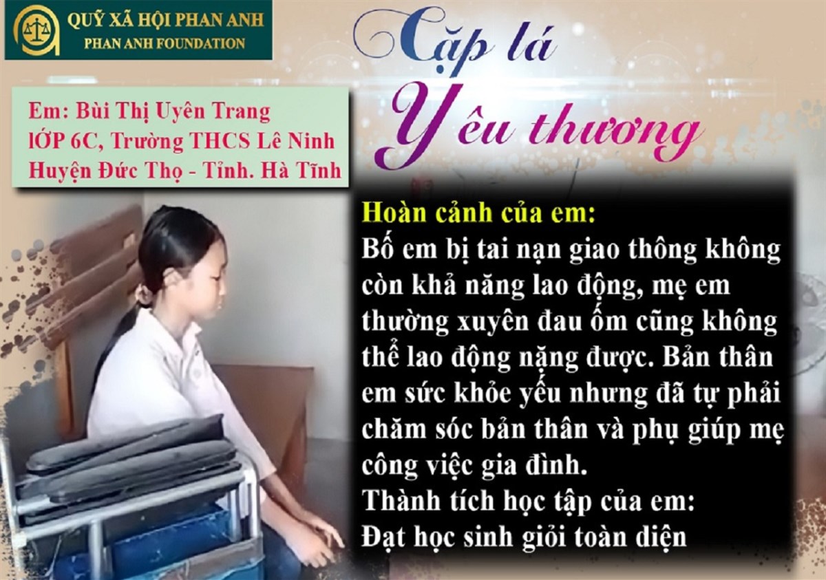 Ảnh cặp lá yêu thương - em Bùi Thị Uyên Trang